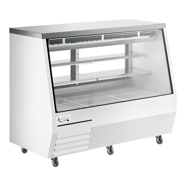 Scratch and Dent Avantco DDLC-71-W 71" White Square Glass Refrigerated Double-Duty Deli Case