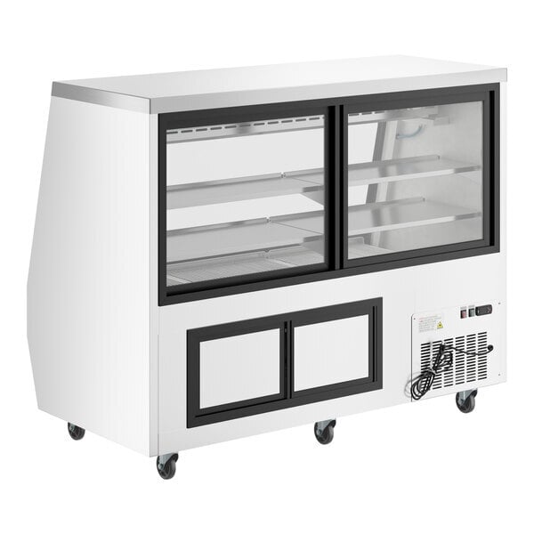 Scratch and Dent Avantco DDLC-71-W 71" White Square Glass Refrigerated Double-Duty Deli Case