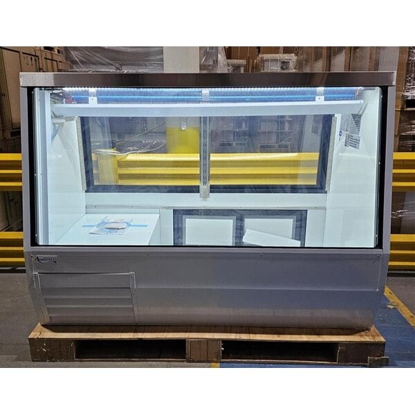 Scratch and Dent Avantco DDLC-71-W 71" White Square Glass Refrigerated Double-Duty Deli Case