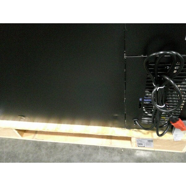 Scratch and Dent Avantco UBB-36G-HC 36" Black Counter Height Glass Door Back Bar Refrigerator with LED Lighting