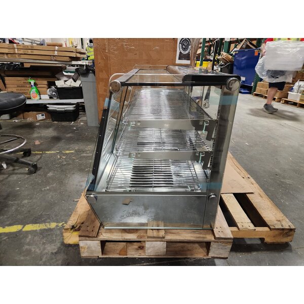 Scratch and Dent ServIt HDM-36 36" Self / Full Service 3 Shelf Countertop Heated Display Case with Sliding Doors - 120V, 1800W