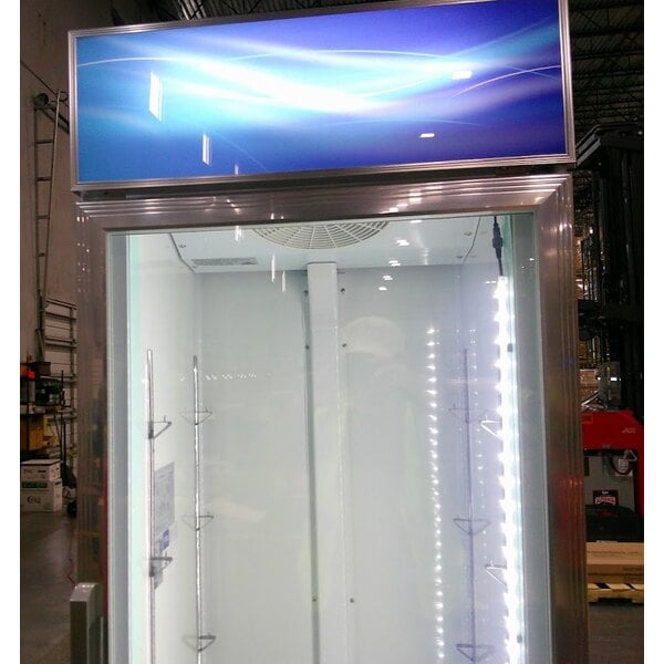 Scratch and Dent Avantco GDC-12F-HC 27" White Customizable Swing Glass Door Merchandiser Freezer with LED Lighting