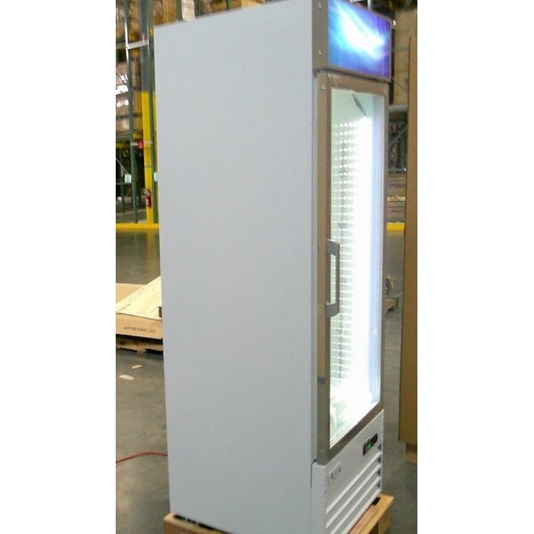 Scratch and Dent Avantco GDC-12F-HC 27" White Customizable Swing Glass Door Merchandiser Freezer with LED Lighting