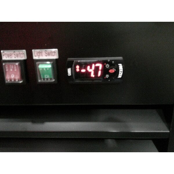 Scratch and Dent Avantco GDC-12F-HC 27" Black Customizable Swing Glass Door Merchandiser Freezer with LED Lighting