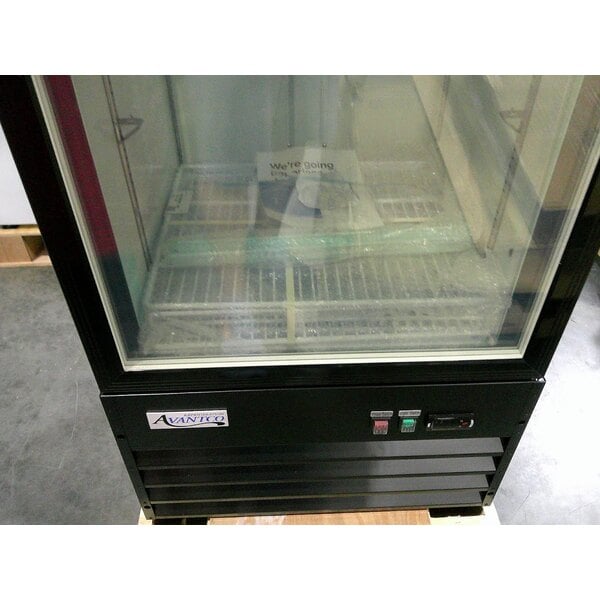 Scratch and Dent Avantco GDC-12F-HC 27" Black Customizable Swing Glass Door Merchandiser Freezer with LED Lighting