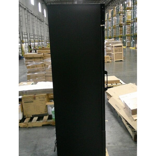 Scratch and Dent Avantco GDC-12F-HC 27" Black Customizable Swing Glass Door Merchandiser Freezer with LED Lighting