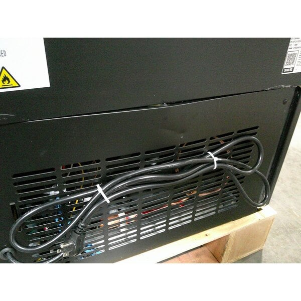 Scratch and Dent Avantco GDC-12F-HC 27" Black Customizable Swing Glass Door Merchandiser Freezer with LED Lighting