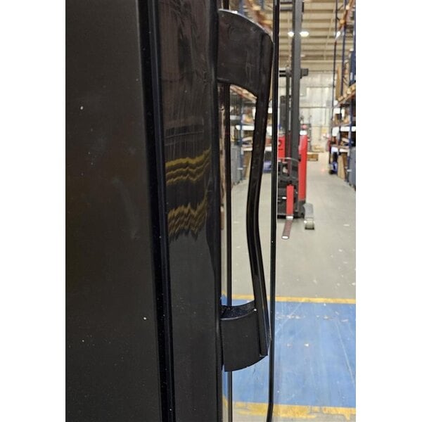 Scratch and Dent Avantco GDC-23-HC 28 3/8" Black Customizable Swing Glass Door Merchandiser Refrigerator with LED Lighting