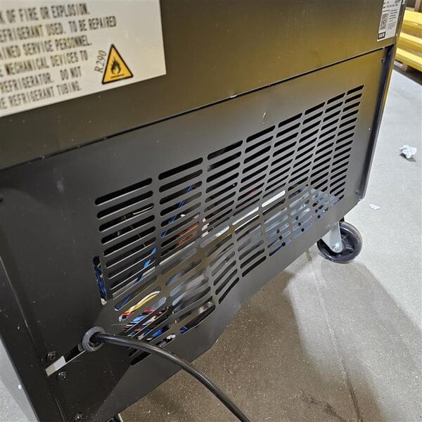 Scratch and Dent Avantco GDC-23-HC 28 3/8" Black Customizable Swing Glass Door Merchandiser Refrigerator with LED Lighting