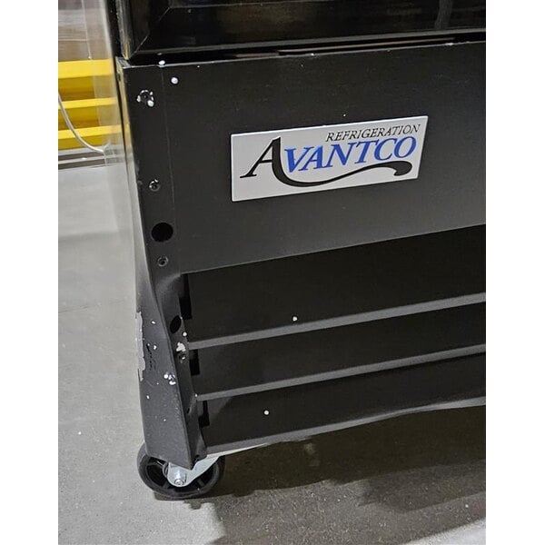 Scratch and Dent Avantco GDC-23-HC 28 3/8" Black Customizable Swing Glass Door Merchandiser Refrigerator with LED Lighting