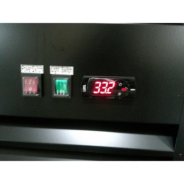 Scratch and Dent Avantco GDC-69-HC 78 1/4" Black Customizable Swing Glass Door Merchandiser Refrigerator with LED Lighting