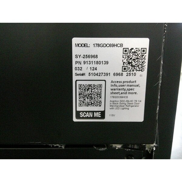 Scratch and Dent Avantco GDC-69-HC 78 1/4" Black Customizable Swing Glass Door Merchandiser Refrigerator with LED Lighting