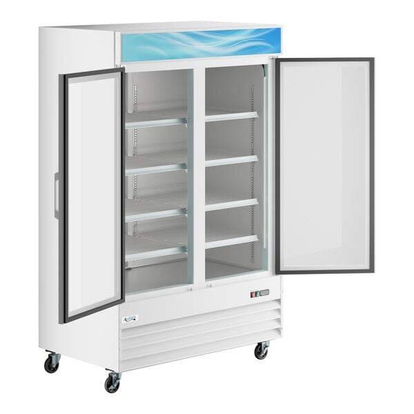 Scratch and Dent Avantco GDC-49-HC 53" White Customizable Swing Glass Door Merchandiser Refrigerator with LED Lighting