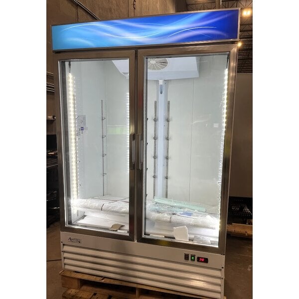 Scratch and Dent Avantco GDC-49-HC 53" White Customizable Swing Glass Door Merchandiser Refrigerator with LED Lighting