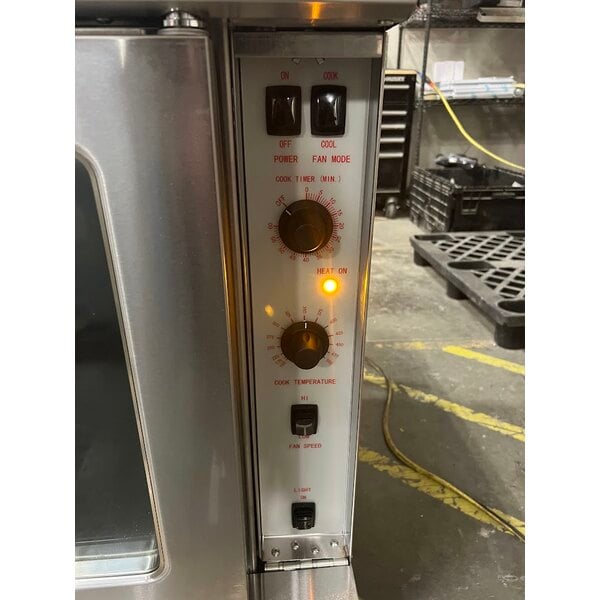 Scratch and Dent Cooking Performance Group FGC-100-N Single Deck Standard Depth Full Size Natural Gas Convection Oven with Legs - 54,000 BTU