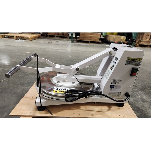 Scratch and Dent Estella DPC18T 18" Dual-Heat Manual Clamshell Pizza / Tortilla Dough Press - 240V, 3300W