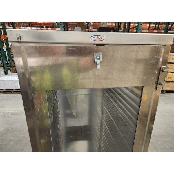 Scratch and Dent Winholt EC1840-C/LD 40 Pan End Load Enclosed Bun / Sheet Pan Rack with Clear Acrylic Door - Assembled