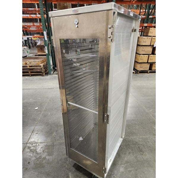 Scratch and Dent Winholt EC1840-C/LD 40 Pan End Load Enclosed Bun / Sheet Pan Rack with Clear Acrylic Door - Assembled