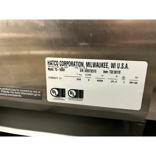 Scratch and Dent Hatco TQ-1800H Toast Qwik Conveyor Toaster - 3" Opening, 240V