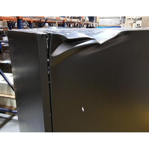 Scratch and Dent Avantco GDC-49F-HC 53" Black Customizable Swing Glass Door Merchandiser Freezer with LED Lighting