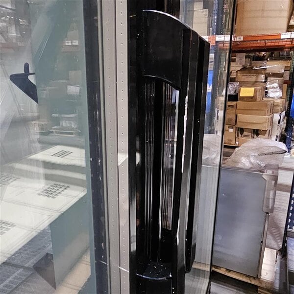 Scratch and Dent Avantco GDC-49F-HC 53" Black Customizable Swing Glass Door Merchandiser Freezer with LED Lighting