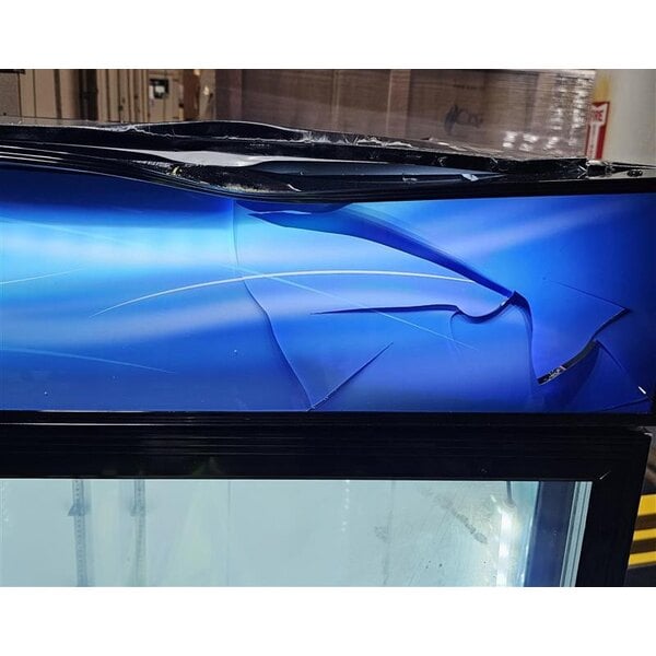 Scratch and Dent Avantco GDC-49F-HC 53" Black Customizable Swing Glass Door Merchandiser Freezer with LED Lighting