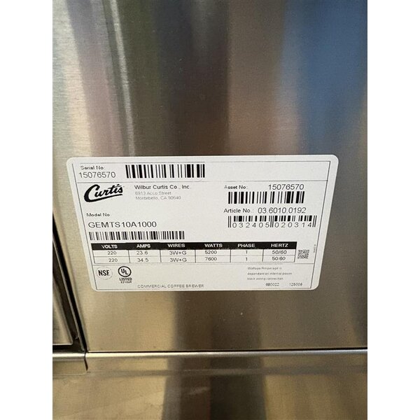 Scratch and Dent Curtis GEMTS10A1000 G3 Gemini Twin 1.5 Gallon Satellite Coffee Brewer - 220V