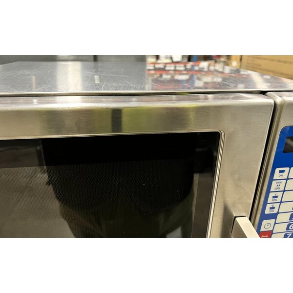 Scratch and Dent Solwave Ameri-Series Medium-Duty Stainless Steel Commercial Microwave with Push Button Controls - 208/240V, 2,100W