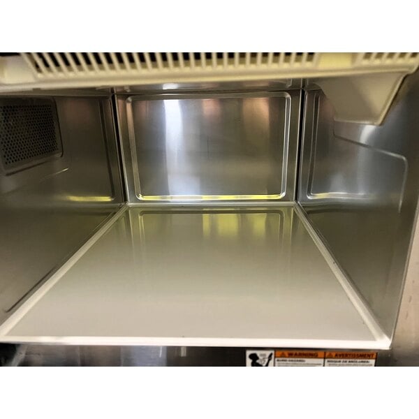 Scratch and Dent Solwave Ameri-Series Medium-Duty Stainless Steel Commercial Microwave with Push Button Controls - 208/240V, 2,100W