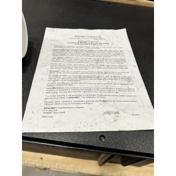 Scratch and Dent Ashland PolyTrap 4825 50 lb. Grease Trap with Threaded Connections