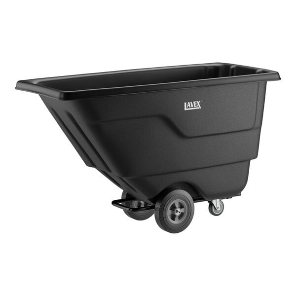 Scratch and Dent Lavex 0.5 Cubic Yard Black Tilt Truck / Trash Cart (300 lb. Capacity)