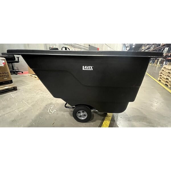 Scratch and Dent Lavex 0.5 Cubic Yard Black Tilt Truck / Trash Cart (300 lb. Capacity)