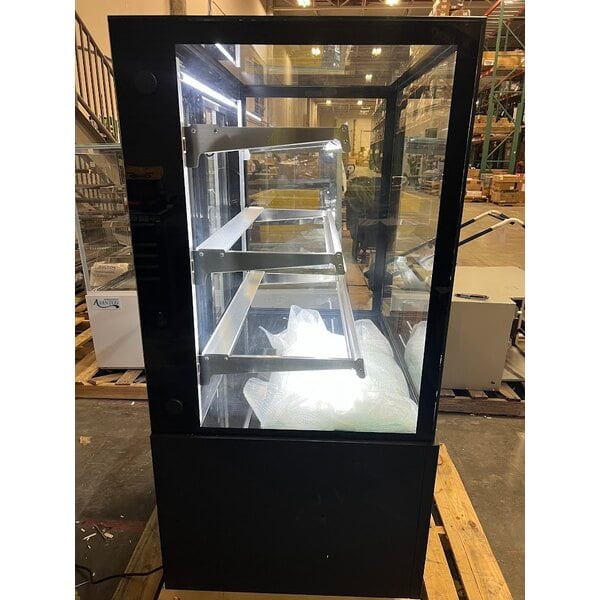 Scratch and Dent Avantco BCFD-36 35 3/8" Black Square Dry Bakery Display Case with LED Lighting