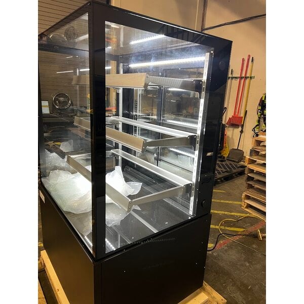 Scratch and Dent Avantco BCFD-36 35 3/8" Black Square Dry Bakery Display Case with LED Lighting