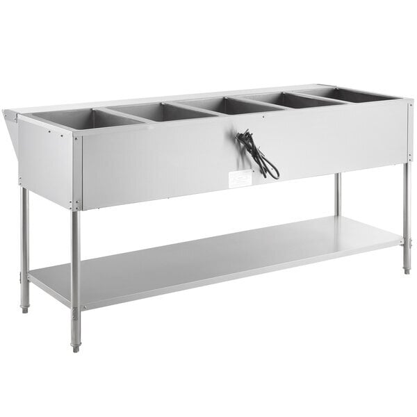 Scratch and Dent Avantco STE-5S Five Pan Open Well Electric Steam Table with Undershelf - 208/240V, 3750W