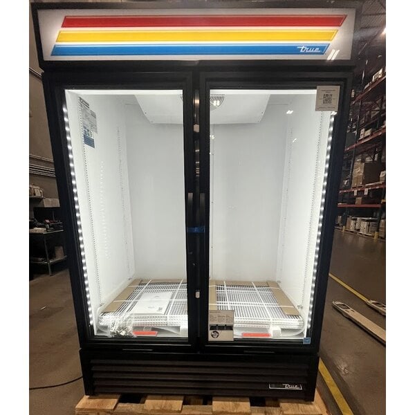 Scratch and Dent True GDM-49-HC~TSL01 54 1/4" Black Refrigerated Glass Door Merchandiser with LED Lighting