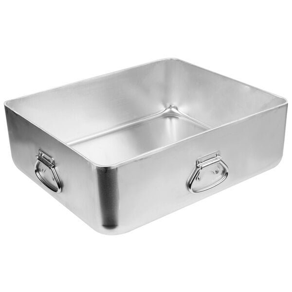 Scratch and Dent Vollrath 68391 Wear-Ever 42 Qt. Aluminum Roasting Pan with Handles - 20 7/8" x 17 3/8" x 7"
