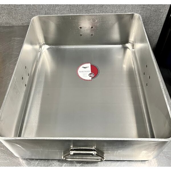 Scratch and Dent Vollrath 68391 Wear-Ever 42 Qt. Aluminum Roasting Pan with Handles - 20 7/8" x 17 3/8" x 7"