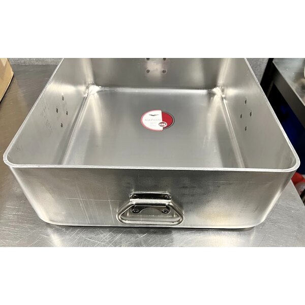 Scratch and Dent Vollrath 68391 Wear-Ever 42 Qt. Aluminum Roasting Pan with Handles - 20 7/8" x 17 3/8" x 7"