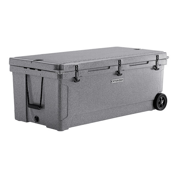 Scratch and Dent CaterGator CG200PGW Gray 210 Qt. Mobile Rotomolded Outdoor Cooler / Ice Chest