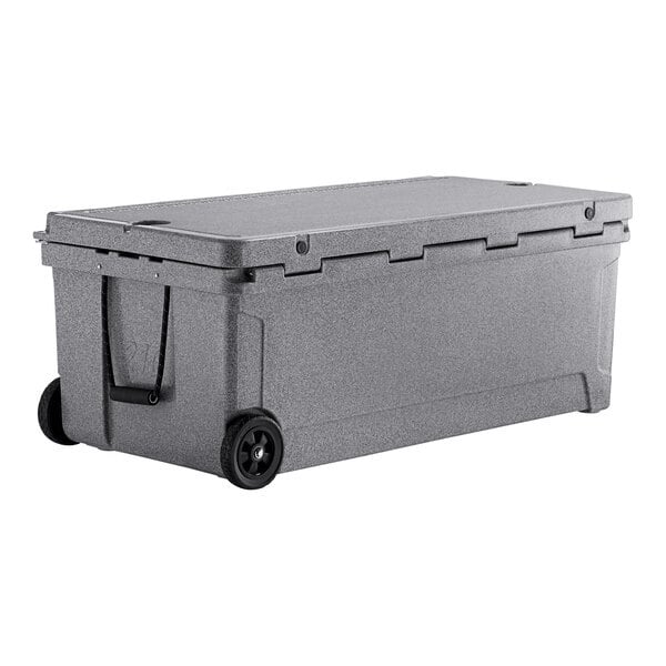 Scratch and Dent CaterGator CG200PGW Gray 210 Qt. Mobile Rotomolded Outdoor Cooler / Ice Chest