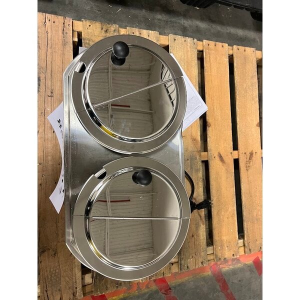 Scratch and Dent Hatco RHW-2 Dual 11 Qt. Round Heated Food Well with Insets and Lids - 208/240V, 2045-2725W