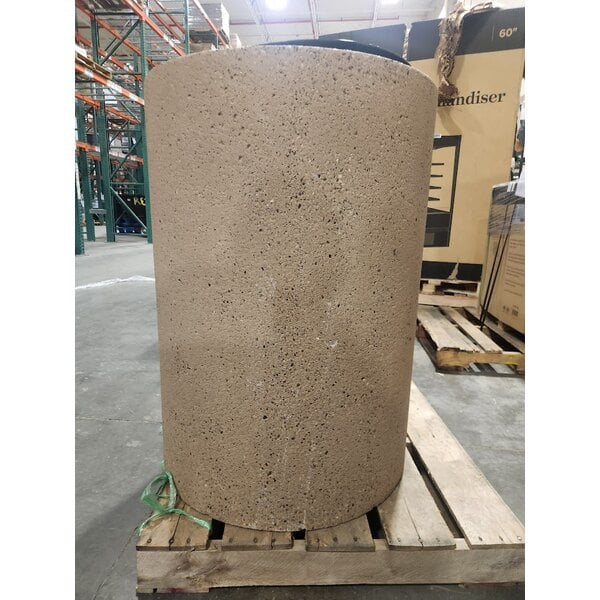 Scratch and Dent Wausau Tile TF1151 39 Gallon Concrete Round Trash Can with Aluminum Funnel Top