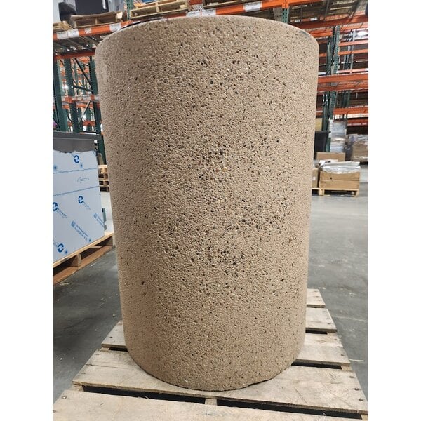 Scratch and Dent Wausau Tile TF1151 39 Gallon Concrete Round Trash Can with Aluminum Funnel Top