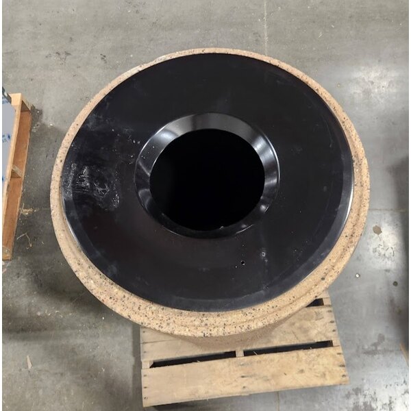 Scratch and Dent Wausau Tile TF1151 39 Gallon Concrete Round Trash Can with Aluminum Funnel Top