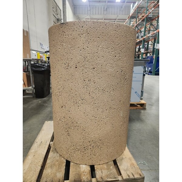 Scratch and Dent Wausau Tile TF1151 39 Gallon Concrete Round Trash Can with Aluminum Funnel Top