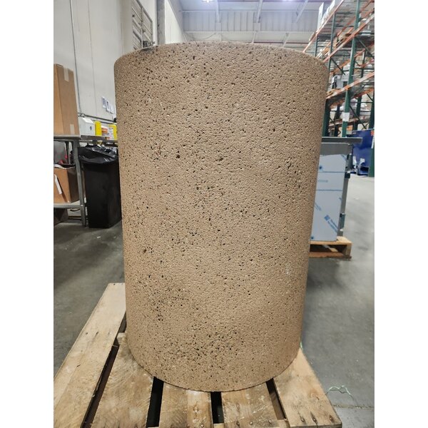 Scratch and Dent Wausau Tile TF1151 39 Gallon Concrete Round Trash Can with Aluminum Funnel Top