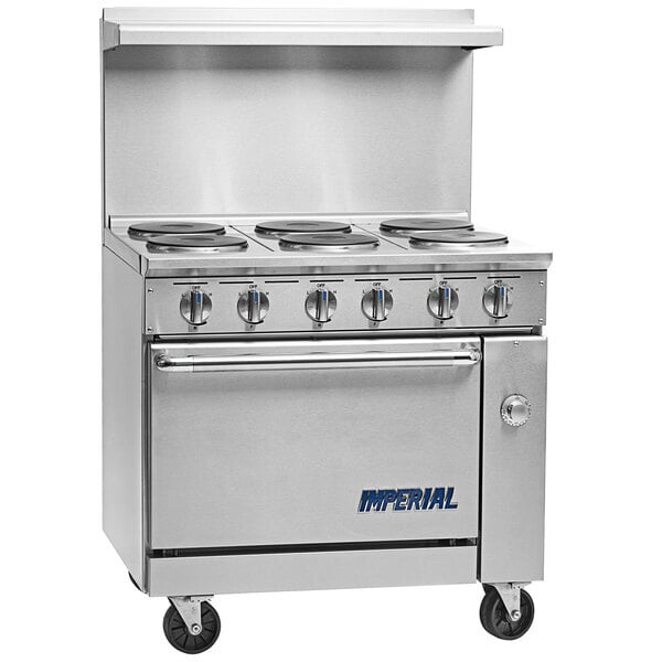 Scratch and Dent Imperial Range Pro Series IR-6-E2403 36" Electric Range with 6 Round Plates and Standard Oven - 240V, 3 Phase