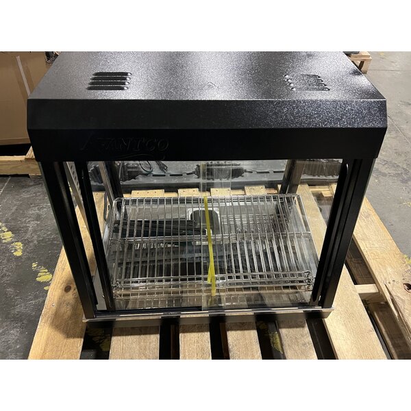 Scratch and Dent Avantco HDC-26 26" Self/Full Service 3 Shelf Countertop Heated Display Case with Sliding Doors - 120V, 1580W