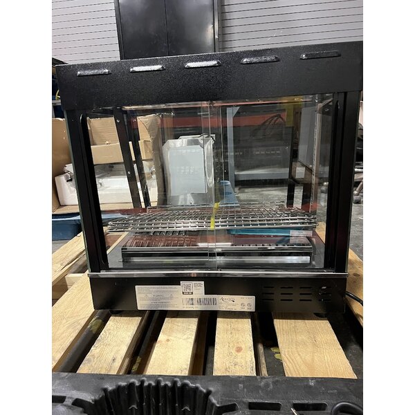 Scratch and Dent Avantco HDC-26 26" Self/Full Service 3 Shelf Countertop Heated Display Case with Sliding Doors - 120V, 1580W